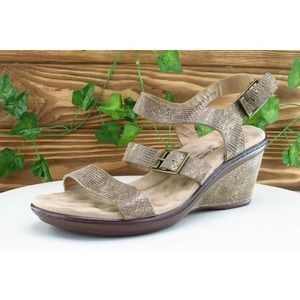 Walking Cradles Sz 8.5 M Brown‎ Ankle Strap Synthetic Women Sandals